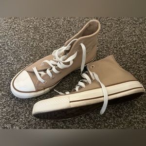 Light brown high top converse